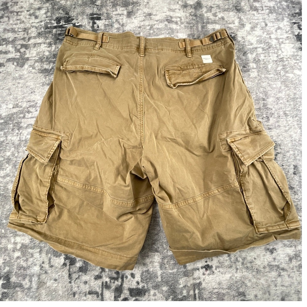 American Eagle Mens 33 Flex Cargo Shorts Khaki Solid Skater Utility Cargo - Picture 2 of 12